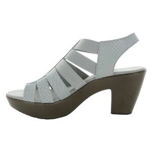 Munro Cookie Slingback Sandal in Ash Grey Snake Print Leathers